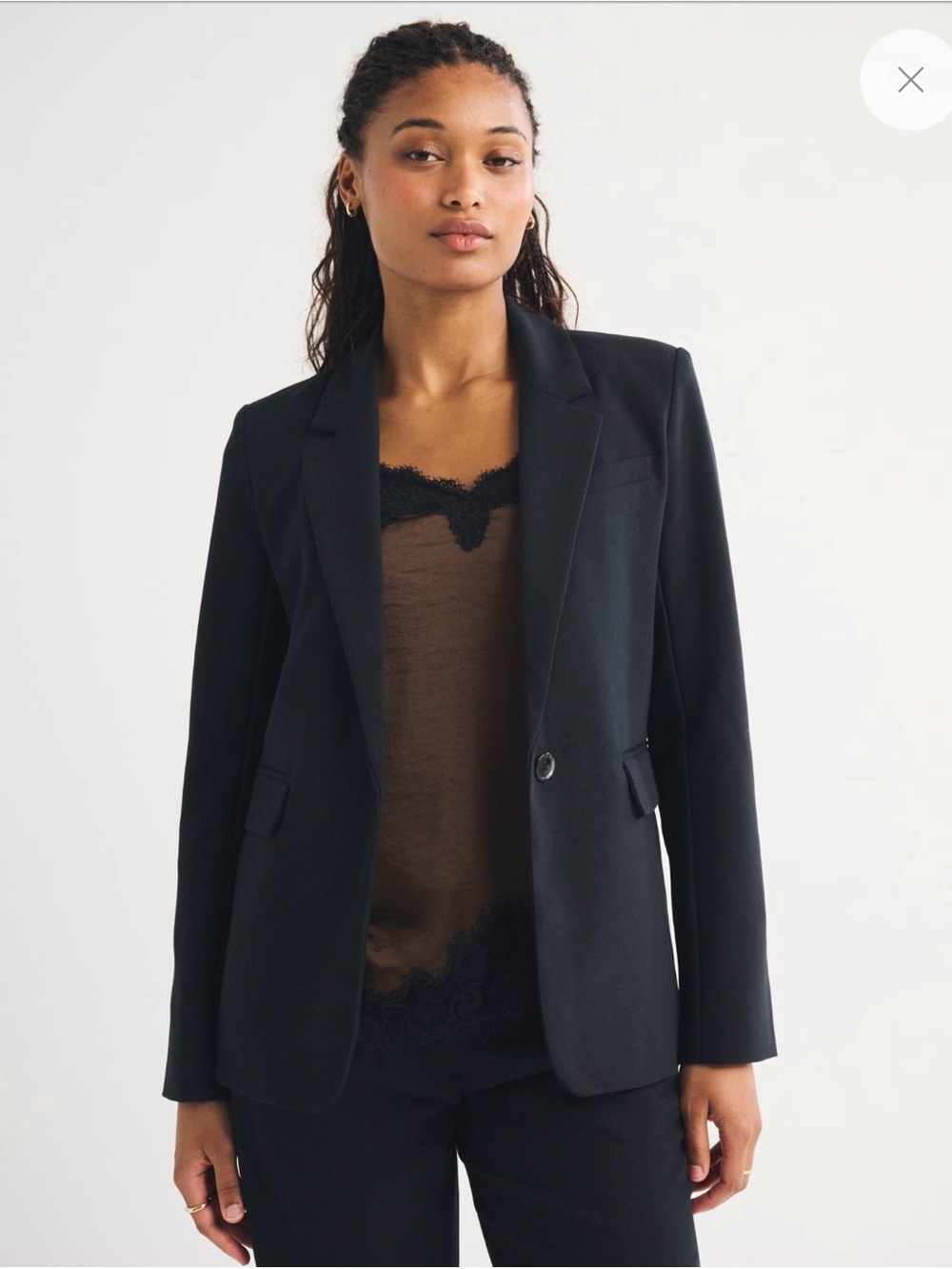 Abercrombie & Fitch Black Single-Button Tailored Blazer